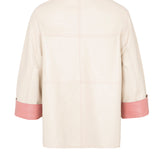 Chaqueta piel beige/pink