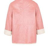 Chaqueta piel beige/pink