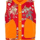 Chaleco Josephine  floral naranja