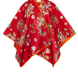 Orange floral Orion poncho cape