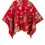Orange floral Orion poncho cape