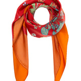 Belvedere Garden Floral Orange Scarf