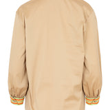 Camisa camel green stripe