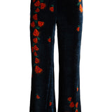 Pantalon estampado floral terciopelo