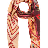 Pañuelo estampado floral geométrico