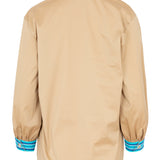 Camisa camel raya turquesa