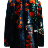 Chaqueta estampada floral terciopelo