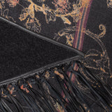 Black Fringe Pancake Scarf