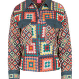 Sobrecamisa estampada cuadros granny