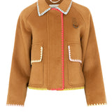 Chaqueta embroidery camel