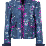 Chaqueta tweed blue