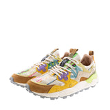 Zapatilla knitting orange taupe