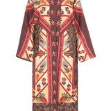 Kaftan estampado burgundy