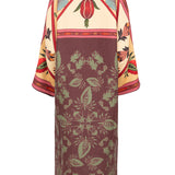Kaftan estampado burgundy