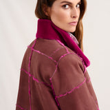 Chaquetón visón sara violeta