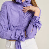 Camisa tecno multicuellos lavanda