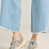 Zapatilla Yamano flores azul