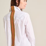 Camisa blanca cinta raya caldero