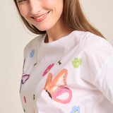 Camiseta pintada flores