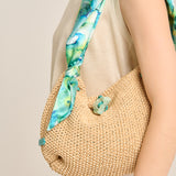 BLUE STONE RAFFIA BAG