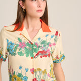 Camisa floral naranja