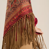 Pañuelo pancake fleco camel
