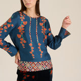 Blusa estampasa floral seda