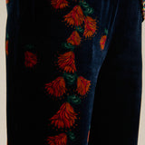 Pantalon estampado floral terciopelo