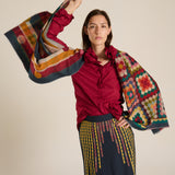 Pañuelo crochet multicolor reversible