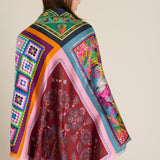 Pañuelo seda crochet multicolor