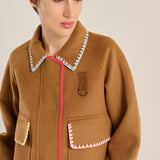 Chaqueta embroidery camel