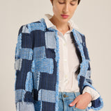 Chaqueta tweed jeans blue