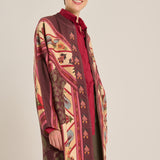 Kaftan estampado burgundy
