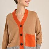 Chaqueta punto camel