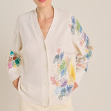 Cardigan bordado neve