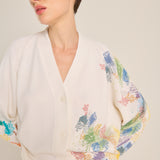 Cardigan bordado neve