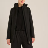 Herno black neoprene coat