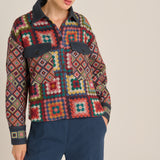 Sobrecamisa estampada cuadros granny