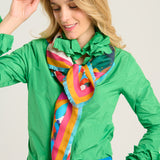 Pañuelo cialda fantasia turquesa