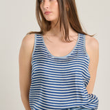 Aloe top with blue stripes