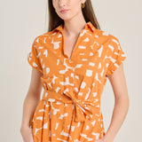 Orange print dress
