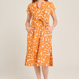 Orange print dress