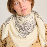 Hachico Bico White Gray Scarf