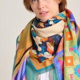 Fancy Floral and Geometric Patchwork Scarf