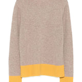 ROUND NECK LONG SLEEVE SWEATER CHESTNUT COMBO