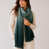 Pañuelo cashmere espiga verde