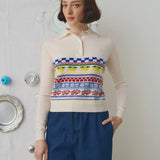 Cardigan jaquard off white