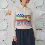 Cardigan jaquard off white