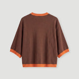 Bettina Poncho brw/coffee/orange