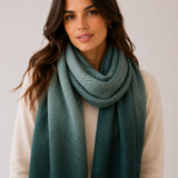 Pañuelo cashmere espiga verde